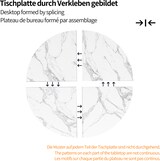 thumbnail of Esstisch rund 100x100x76 cm Marmormuster MDF+Metall Gold mit Ablagefläche und verstellbaren Füßen stabiler Küchentisch