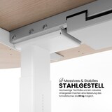 thumbnail of bümö manuell höhenverstellbarer Schreibtisch 200x100 in grau, Gestell in silber - PC Tisch höhenverstellbar & groß, höhenverstellbarer Tisch Büro,