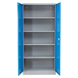thumbnail of PROREGAL Stahlschrank BEE mit 9 lackierten Fachböden | HxBxT 195x92x42cm | Grau-Hellblau | Werkstattschrank Werkzeugschrank Aktenschrank