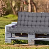 thumbnail of Relaxdays Bankauflage, HBT: 7x180x50 cm, Sitzkissen mit Bändern, für Gartenbank, Paletten, Polyester, Sitzpolster, grau