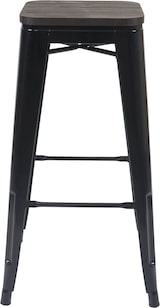 thumbnail of Décoshop26 - Set aus 4 stapelbaren Barhockern im Industriedesign mit Holzsitzen und schwarzen Metallgestellen 04_0007579
