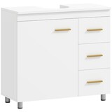 thumbnail of Badezimmer-Unterschrank 65x70x30 Weiß MDF Spanplatte Soft-Close Schubladen Fächer Stauraum Waschbecken Unterschrank Badmöbel