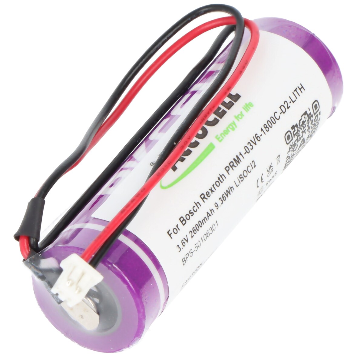 Speicherbatterie 3,6V ersetzt Bosch Rexroth PRM1-03V6-1800C-D2-LITH - 2600 mAh