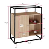 thumbnail of Kommode Conventry 70x38x80,5cm - Industrial Holz hell, Eiche Sonoma