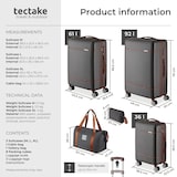 thumbnail of tectake Juego de maletas Madison, 13 piezas, cerradura TSA 49 x 30 x 76 cm Antracita