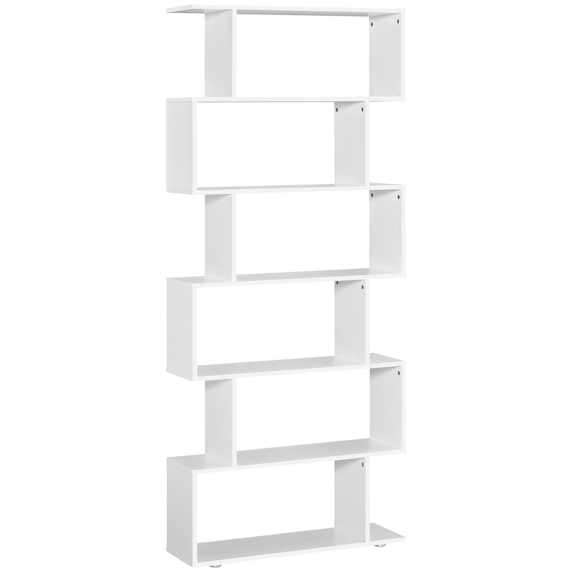 Homcom Estante com 6 Prateleiras para Livros  Material de Madeira 80 x 25 x1 92 cm Branco