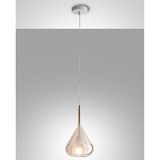 thumbnail of Lustre pendente Lila LED em metal e vidro borossilicato âmbar 3481-40-125 Fabas Luce
