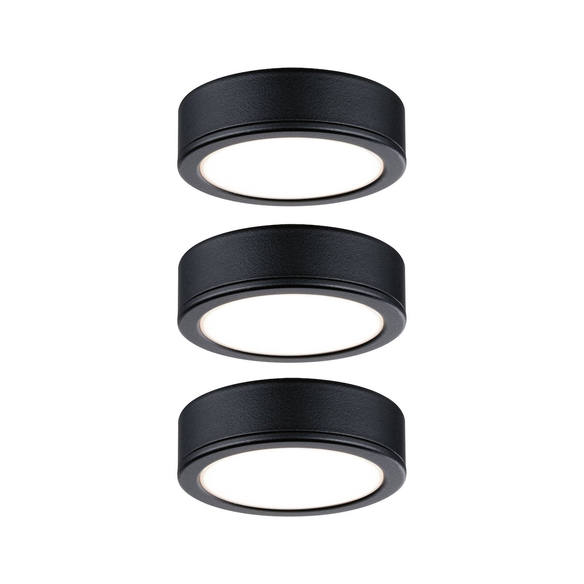 Paulmann Éclairage sous-meubles LED Pukk 3x3,5W 65mm 3x210lm 230V rond Noir 99990