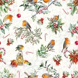 thumbnail of 20 Servietten Papier 33x33cm 3-lag. - hochwertige Einweg Papierservietten mit Weihnachtsvogel Motiv Weihnachtsservietten Motivservietten Tischdeko
