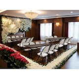 thumbnail of METRO PROFESSIONAL Inklapbare bankettafel, staal/spaanplaat, houtlook, 184 x 76 cm, bruin/zwart