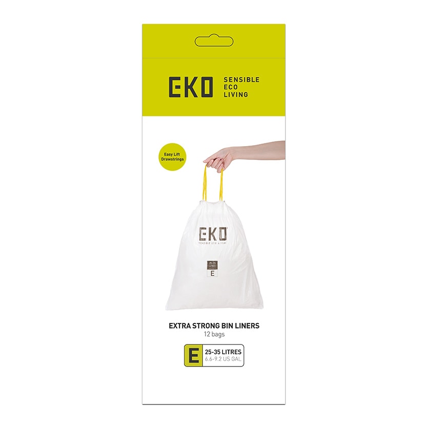 Extra starke perfekt passende Abfallbeutel mit Zuggurt | 25-35 Liter | 24 Pakete je 12 Beutel | Weiß