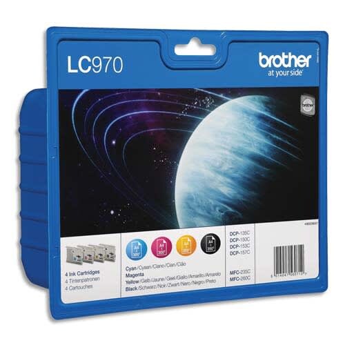 Brother Original LC-970 Druckerpatronen 4er Multipack BK/C/M/Y (LC970VALBP)