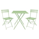 thumbnail of Table de terrasse carrée pliante en acier Bolero vert clair 600 mm