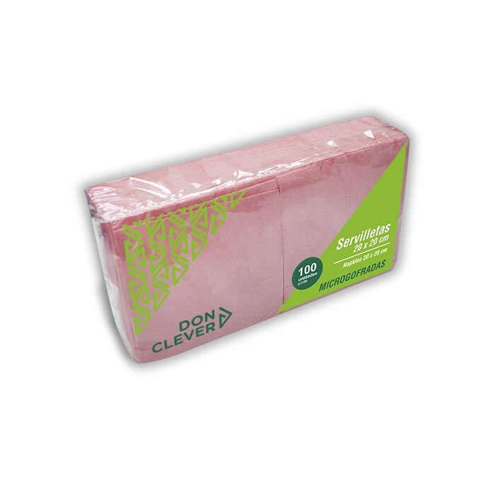 Guardanapo de 2 folhas rosa 20x20, em qualidade de tecido micro-estampado. Modelo: SER267