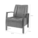 thumbnail of Fauteuil HWC-H10, loungestoel gestoffeerde fauteuil, metalen industrieel ontwerp ~ vintage bruin