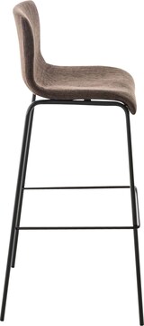 thumbnail of CHEFGASTRO 2er Set Barhocker MAUI Stoff 4-Fuﬂ Gestell Schwarz HxBxT 100x43x48cm Stoff Braun Barstuhl