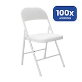 thumbnail of Pack 100 Sillas Blancas Plegables Premium Asiento y Respaldo Acolchado en Polipiel PU (78x45x45 cm)