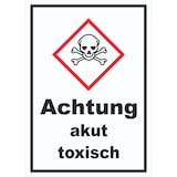 thumbnail of Schild akut toxisch Toxizität Totenkopf hochkant A2 (420x594mm)
