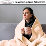 thumbnail of Kuscheldecke Beige 220x240 cm Wolldecke Fleece extra weiche Wohndecke Sofa