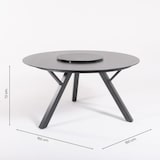 thumbnail of Conjunto de mesa e cadeiras para exterior, vidro temperado, alumínio e vidro, cor antracite, mesa: 150x150x72 cm cadeira: 57x74x96,5 cm