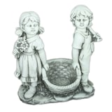 thumbnail of Garten Deko Figur Statue Gartenfigur Junge & Mädchen mit Korb