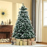 thumbnail of HOMCOM Árbol de Navidad de 2012 Ramas con Soporte Metálico Árbol 210 cm Puntas Blancas Artificial de Navidad Realista para Interiores Verde