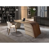 thumbnail of Angel Cerdá Bureau en noyer et bois recouvert de simili-cuir crème 3268C 215 x 80 x 75