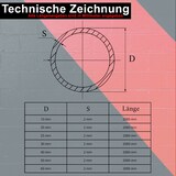 thumbnail of PRIOstahl Aluminiumrohr Rundrohr 1 Stück Ø:60mm x 2mm Länge: 2000mm aus Aluminium (en aw 6063 t6)