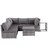 thumbnail of Merax Gartenlounge-SetRattan Sonneninsel Sitzgruppe, Sofa mit Sonnendach, Outdoor Gartenmöbel, Terrassenmöbel, wetterfest - grau