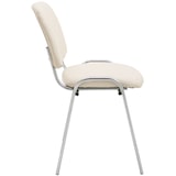 thumbnail of Chaise visiteur Ken en similicuir et piètement en métal chromé Crème
