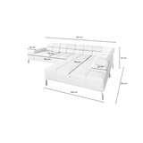 thumbnail of KAWOLA Sofá NELSON esquina sofá de cuero negro con extensión del asiento motorizado recamiere derecha