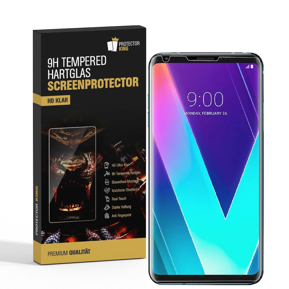 4x 9H Hartglasfolie für LG V30 Panzerfolie Schutzglas Displayglas Glasfolie KLAR Panzerglas Schutzfolie