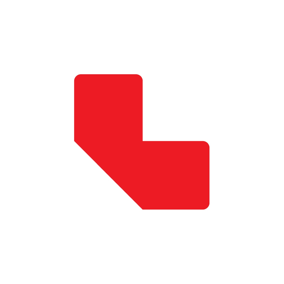 Tarifold confezione 10 sticker a L - 10x5 cm, rosso