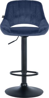 thumbnail of CHEFGASTRO Barhocker NIAGARA Samt Schwarz HxBxT 85x47x48cm Samt Blau Barstuhl