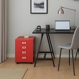 thumbnail of Rollcontainer HWC-L49, Schubladenschrank Stahlschrank Aktenschrank, Metall 55x40x41cm 4 Schubladen ~ rot