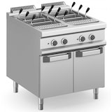thumbnail of Cuocipasta elettrico professionale su armadio chiuso 2 vasche 40+40 litri misure 80x90xh85 cm 6 cestelli inclusi