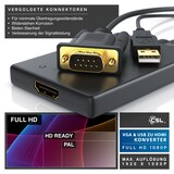 thumbnail of CSL Audio- & Video-Adapter VGA, USB Typ A zu HDMI, VGA zu HDMI Adapter, Konverter Kabel 1920x1080 Full HD 1080p