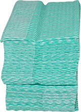 thumbnail of Grüne Welle, Universaltücher mit Textilcharakter, grün-weiß, 55 % Viskose, 45 % Polyester, ca. 25x38 cm, 100 Tücher