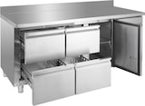 thumbnail of GastroHero Kühltisch Edelstahl GN 1/1 mit Aufkantung 1 Tür 4 Schubladen Umluftkühlung -2 °C bis +8 °C 230 V Profi Gastronomie 1800x700x850 mm