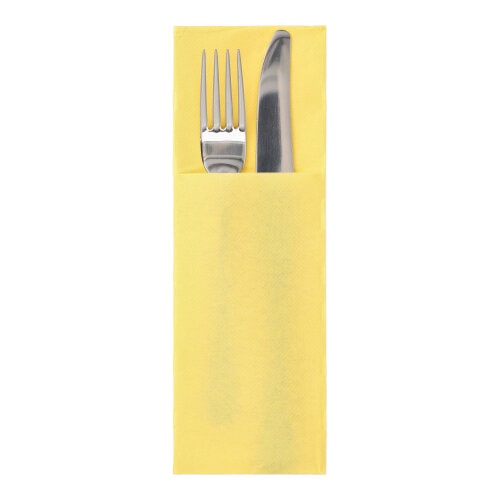 PAPSTAR, Servetten "DAILY Collection" 48 cm x 30 cm geel met bestekvouw