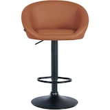 thumbnail of Décoshop26 - Tabouret de bar assise pivotante à 360° hauteur réglable en PVC marron clair piètement en métal noir 10_0004767