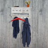 thumbnail of Garderobe HWC-C49, Wandgarderobe Wandregal, Vintage mit 5 Schubladen 32x65x13cm ~ Shabby Look, weiß