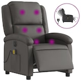thumbnail of vidaXL Massagesessel Elektrisch Grau Echtleder