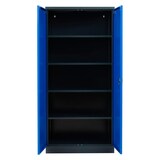 thumbnail of PROREGAL Stahlschrank BEE mit 9 lackierten Fachböden | HxBxT 195x92x42cm | Schwarz-Blau | Werkstattschrank Werkzeugschrank Aktenschrank