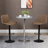 thumbnail of HOMCOM Juego de 2 Taburetes Altos de Cocina Tapizado en PU Taburetes de Bar con Altura Ajustable Asiento Giratorio y Reposapiés 46,5x51x86-106 cm