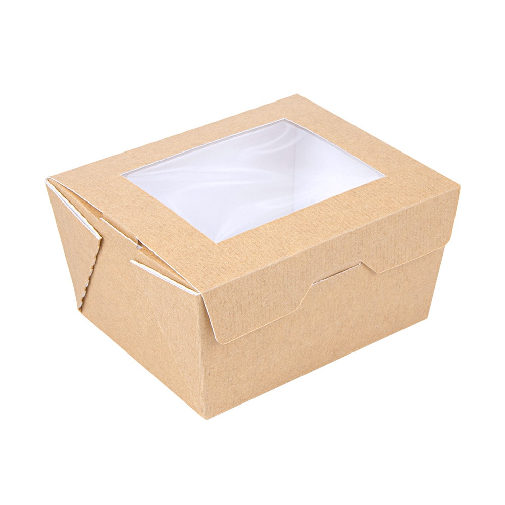 300 Unités - Boîtes Avec Fenêtre 'Thepack' 780 Ml 220 G/M2 + Opp 11,2X9X6,4 Cm Naturel Carton Ondulé Nano-Micro - Garcia de Pou