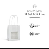 thumbnail of Borsa shopper con finestra kraft bianca manici intrecciati 11,4+6,4× 14,6 cm per 300 unità – Gimex