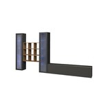 thumbnail of Dmora Wohnzimmermöbel Egidio, Wohnzimmer-Set TV-Möbel mit 3 Türen, Mehrzweck-Wohnmöbel mit Vitrine und LED-Licht, cm 350x30h180, Anthrazit und Ahorn