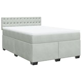 thumbnail of vidaXL Boxspringbett mit Matratze Hellgrau 140x200 cm Samt