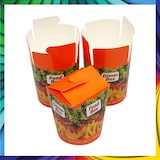 thumbnail of DayBays 500 Stk. Dönerbox 16 OZ 500 ml Papier+PE-beschichtet mit Druck Motiv "Guten Appetit" Rund Rot
